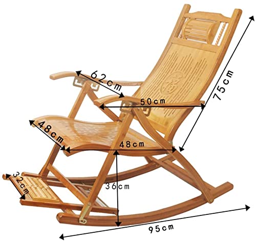 Amazon｜無重力ラウンジチェア、竹ロッキングチェア折りたたみ椅子